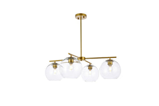 Buy brass-with-clear-glass-and-clear-shade Opus Outdoor (Damp) Pendant by Elegant Lighting