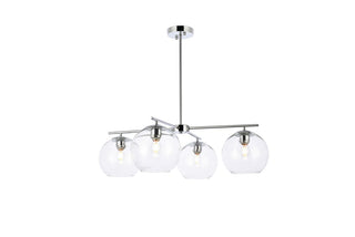 Buy chrome-with-clear-glass-and-clear-shade Opus Outdoor (Damp) Pendant by Elegant Lighting