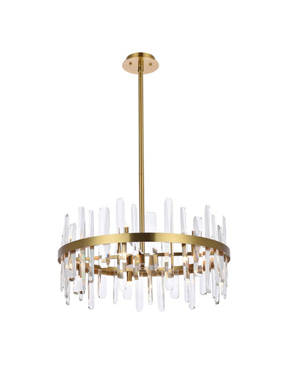 Serena Pendant by Elegant Lighting – Lights: 14 Light (25.00"L x 25.00"W x 12.00"H) – Finish: Satin Gold – Elegant Lighting-2200D25SG