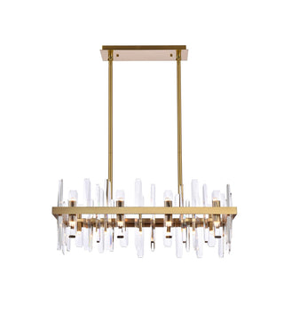 Buy satin-gold-and-clear-shade Serena Chandelier by Elegant Lighting