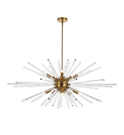Sienna Pendant by Elegant Lighting – Lights: 10 Light (46.00"L x 46.00"W x 19.00"H) – Finish: Gold and Clear Shade – Elegant Lighting-2502D46SG