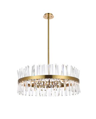 Buy satin-gold-and-clear-shade Serephina Chandelier by Elegant Lighting
