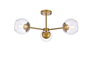 Buy brass-with-clear-glass-and-clear-shade Briggs Flush Mount Light by Elegant Lighting