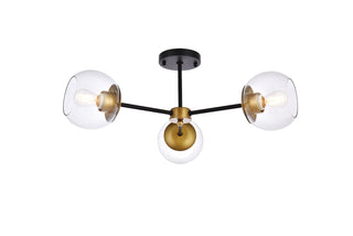 Buy black-with-clear-glass-and-clear-shade Briggs Flush Mount Light by Elegant Lighting
