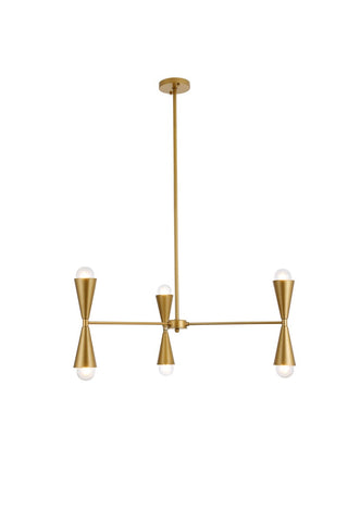 Buy brass-and-gold-shade Cade Pendant by Elegant Lighting