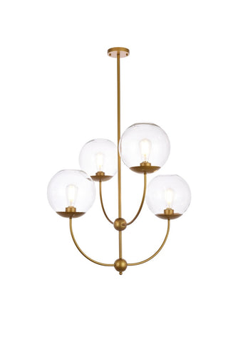 Buy brass-with-clear-glass-and-clear-shade Lennon Pendant by Elegant Lighting