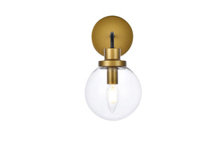 Buy black-and-brass-with-clear-glass-and-clear-shade Hanson Vanity by Elegant Lighting