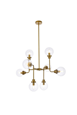 Buy brass-with-clear-glass-and-clear-shade Hanson Outdoor (Damp) Pendant by Elegant Lighting
