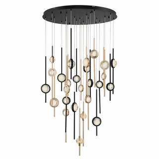 Buy gold-black-and-clear-seedy-shade Barletta Chandelier by Eurofase