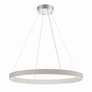 Buy grey-with-circle-white-acrylic-glass-and-white-shade Verdura Chandelier by Eurofase