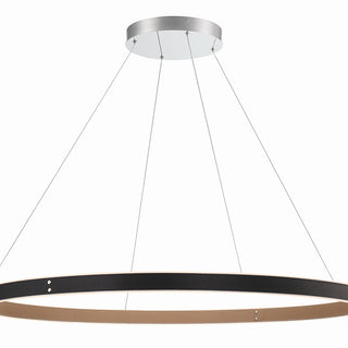 Buy black-with-circle-white-acrylic-glass-and-white-shade Verdura Chandelier by Eurofase