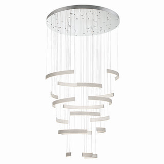 Buy grey-with-round-white-acrylic-glass-and-white-shade Verdura Chandelier by Eurofase