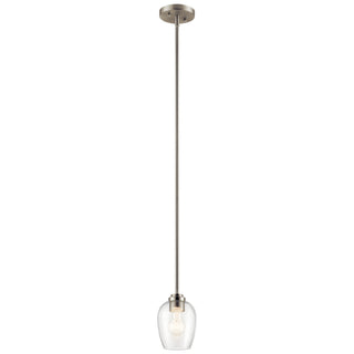 Buy brushed-nickel-with-clear-satin-etched-glass-and-clear-shade Valserrano Mini Pendant by Kichler