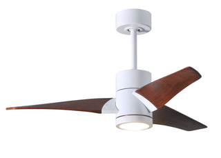 Buy gloss-white-finish-with-walnut-tone-blades Super Janet Ceiling Fan by Matthews Fan Company