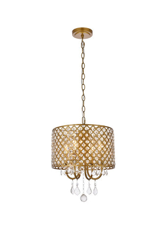 Buy brass-with-brass-and-clear-glass-and-clear-shade Elise Pendant by Elegant Lighting