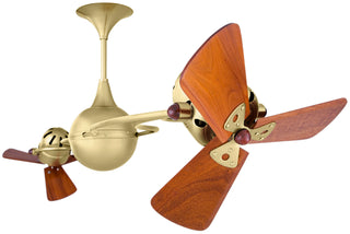 Buy brushed-brass-finish-with-mahogany-tone-blades Italo Ventania Ceiling Fan by Matthews Fan Company