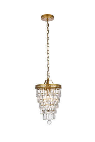 Buy brass-and-clear-shade Reese Pendant by Elegant Lighting