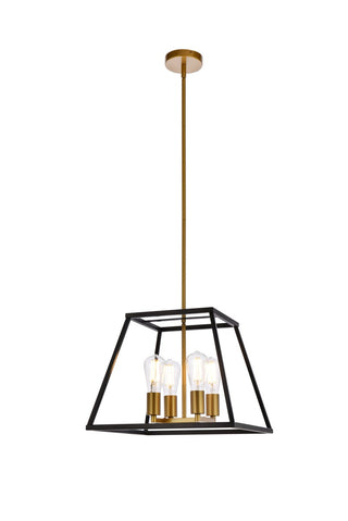 Buy black-and-brass Declan Pendant by Elegant Lighting