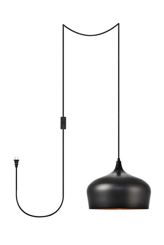 Buy black-with-black-glass Nora Outdoor (Damp) Pendant by Elegant Lighting