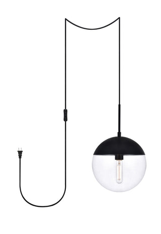 Buy black-with-clear-glass-and-clear-shade Eclipse Outdoor (Damp) Pendant by Elegant Lighting
