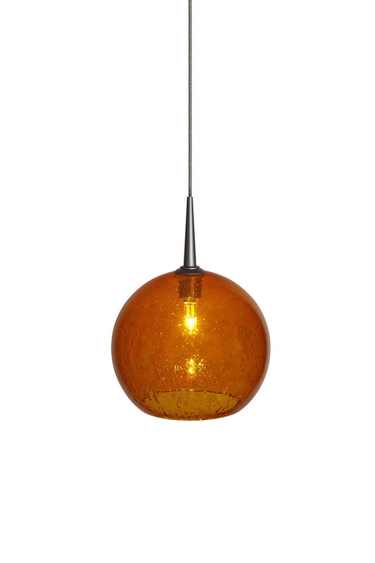 One Light Pendant in Bronze by Bruck Lighting from the Bobo collection.