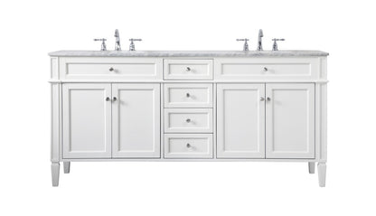 Park Avenue Vanity by Elegant Lighting – Lights: One Light (72.00"L x 21.50"W x 35.00"H) – Finish: White – Elegant Lighting-VF12572DWH