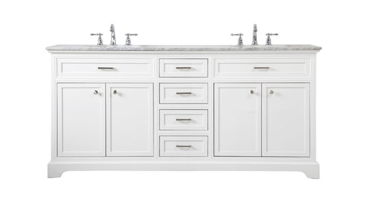 Americana Vanity by Elegant Lighting – Lights: One Light (72.00"L x 21.50"W x 35.00"H) – Finish: White – Elegant Lighting-VF15072DWH