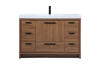 Wyatt Vanity by Elegant Lighting – Lights: One Light (48.00"L x 22.00"W x 34.00"H) – Finish: Walnut Brown – Elegant Lighting-VF46048WB