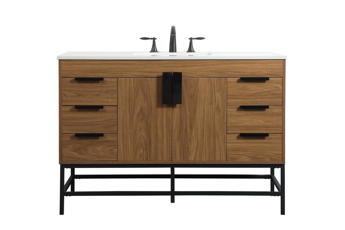 Eugene Vanity by Elegant Lighting – Lights: One Light (48.00"L x 22.00"W x 33.50"H) – Finish: Walnut Brown – Elegant Lighting-VF488W48WB