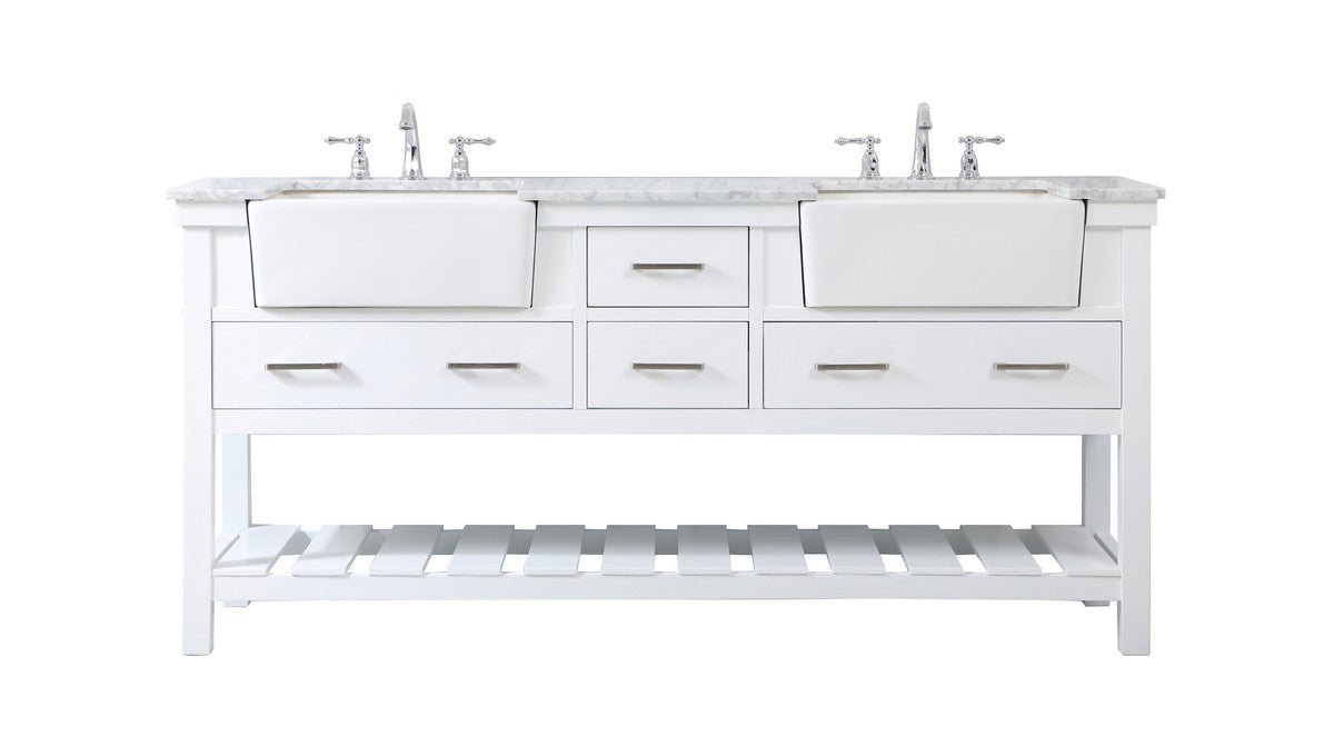 Clement Vanity by Elegant Lighting – Lights: One Light (72.00"L x 22.00"W x 34.13"H) – Finish: White – Elegant Lighting-VF60172DWH