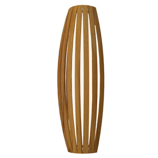Buy teak-and-beige-tan-shade Barrel Outdoor (Damp) Wall Lamp by Accord Lighting