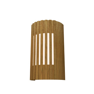Buy louro-freijo-and-amber-brown-shade Slatted Outdoor (Damp) Wall Lamp by Accord Lighting