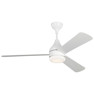 Buy matte-white-finish-with-matte-white-blades Streaming Outdoor (Damp) Ceiling Fan with Light by Visual Comfort Fan