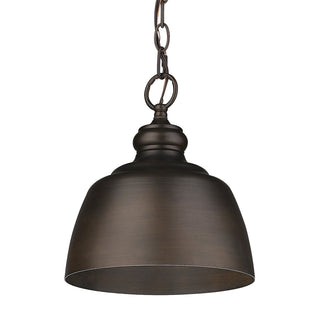 Buy rubbed-bronze-with-rubbed-bronze-glass-and-metal-shade Holmes Mini Pendant by Golden