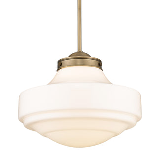 Buy modern-brass-with-vintage-milk-glass-glass-and-white-shade Ingalls Pendant by Golden