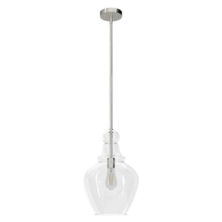 Buy brushed-nickel-with-clear-glass-and-clear-shade Maple Park Pendant by Hunter