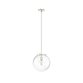 Buy brushed-nickel-with-clear-glass-and-clear-shade Sacha Pendant by Hunter