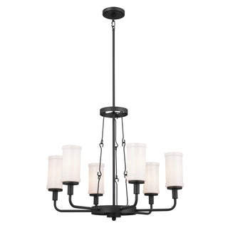 Buy textured-black-with-opal-glass-and-opal-shade Vetivene Chandelier by Kichler