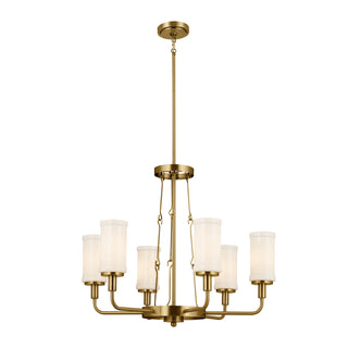 Buy natural-brass-with-opal-glass-and-opal-shade Vetivene Chandelier by Kichler