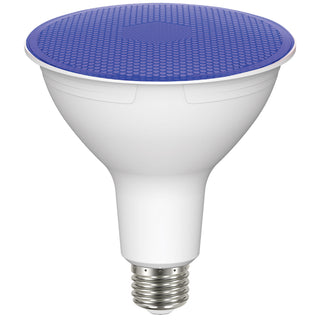 Buy blue-with-blue-glass-and-blue-shade Reflector 11 Watt E26 PAR38 120V Outdoor (Wet)LED Light Bulb by Satco