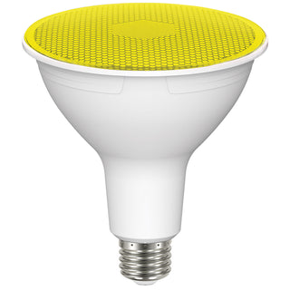 Buy yellow-with-yellow-glass-and-yellow-shade Reflector 11 Watt E26 PAR38 120V Outdoor (Wet)LED Light Bulb by Satco