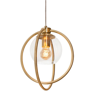 Buy satin-brass-with-clear-glass-glass-and-clear-shade Jamie Outdoor (Damp) Pendant by AFX Lighting
