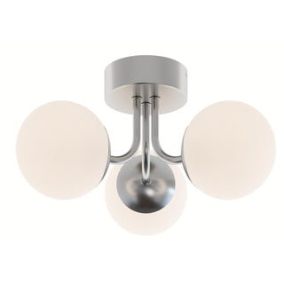 Buy satin-nickel-with-white-glass-glass-and-white-shade Metropolitan Outdoor (Damp) Flush Mount Ceiling Light by AFX Lighting