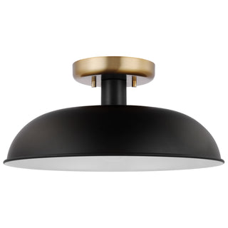 Buy matte-black-burnished-brass Colony Flush Mount Light by Nuvo Lighting