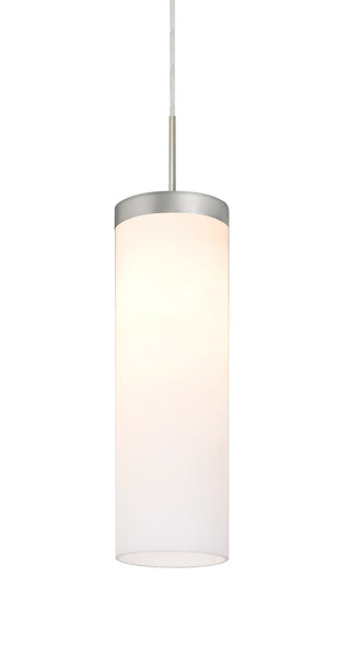 Buy satin-nickel-with-opal-glossy-glass-and-opal-shade Friz Outdoor (Damp) Pendant by Besa