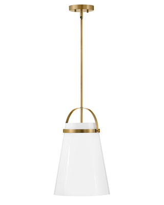 Buy lacquered-brass-with-cased-opal-glass-and-white-shade Tori Pendant by Lark