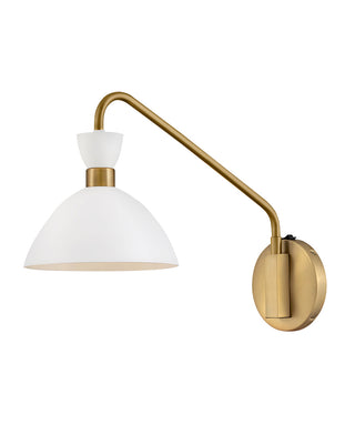 Buy matte-white-and-metal-shade Simon Sconce by Lark