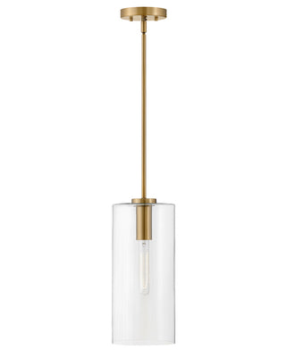 Buy lacquered-brass-with-clear-glass-and-clear-shade Lane Pendant by Lark