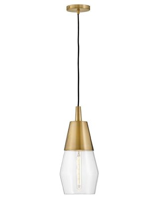 Buy lacquered-brass-with-clear-glass-and-clear-shade Livie Pendant by Lark