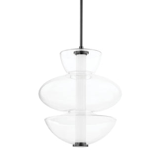 Buy black-nickel-with-clear-glass-and-clear-shade Palermo Outdoor (Damp) Pendant by Hudson Valley